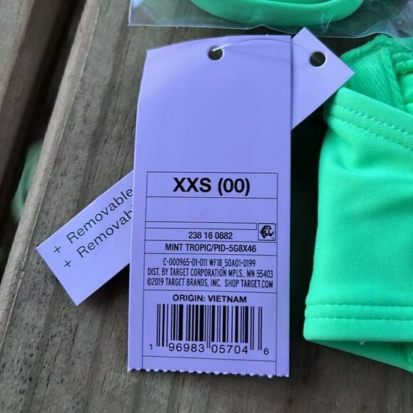 NWT Wild Fable Size XXS (00) Lime GREEN Strapless Bikini Top Swim Bandeau - Picture 9 of 9